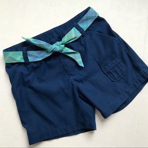 REI Bermuda Shorts with Plaid Belt Sz 10-12 girls.